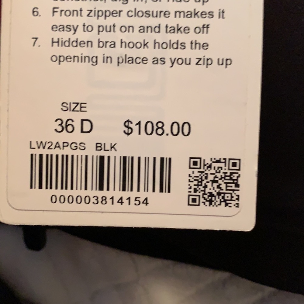 Lululemon Enlite Front Zip Bra- Solid Black NWT - Picture 6 of 6